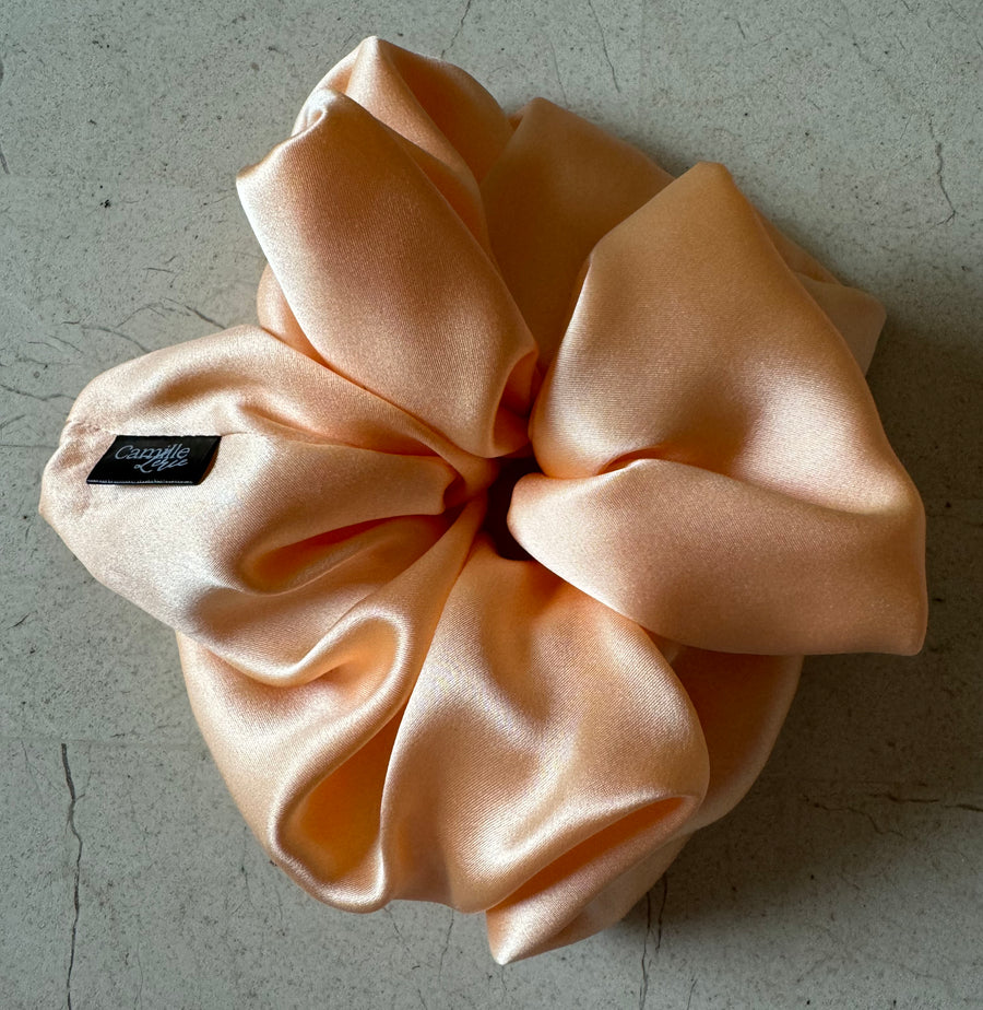 Caramel Cream Silk Charmeuse Scrunchies Large