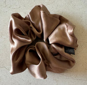 Coffee Silk Charmeuse Scrunchies Regular