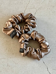 Coffee Silk Charmeuse Scrunchies Midi