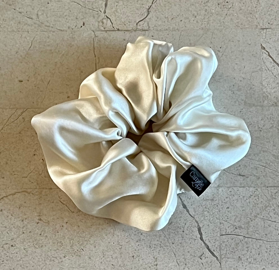 Ivory Silk Charmeuse Scrunchies Regular