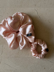 Midi and Large Blush Silk Scrunchies