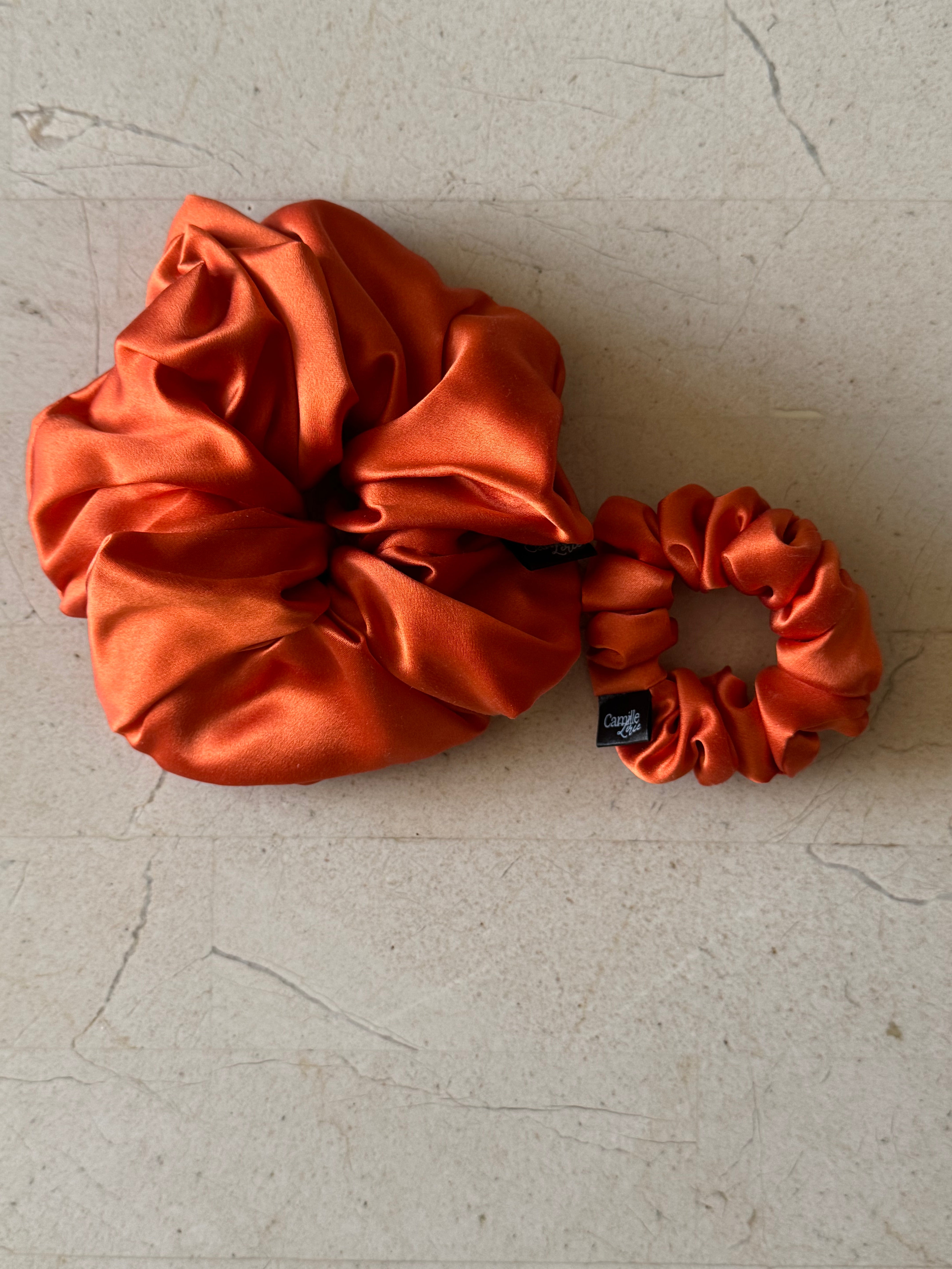 Midi and Large Mandarin Silk Scrunchies