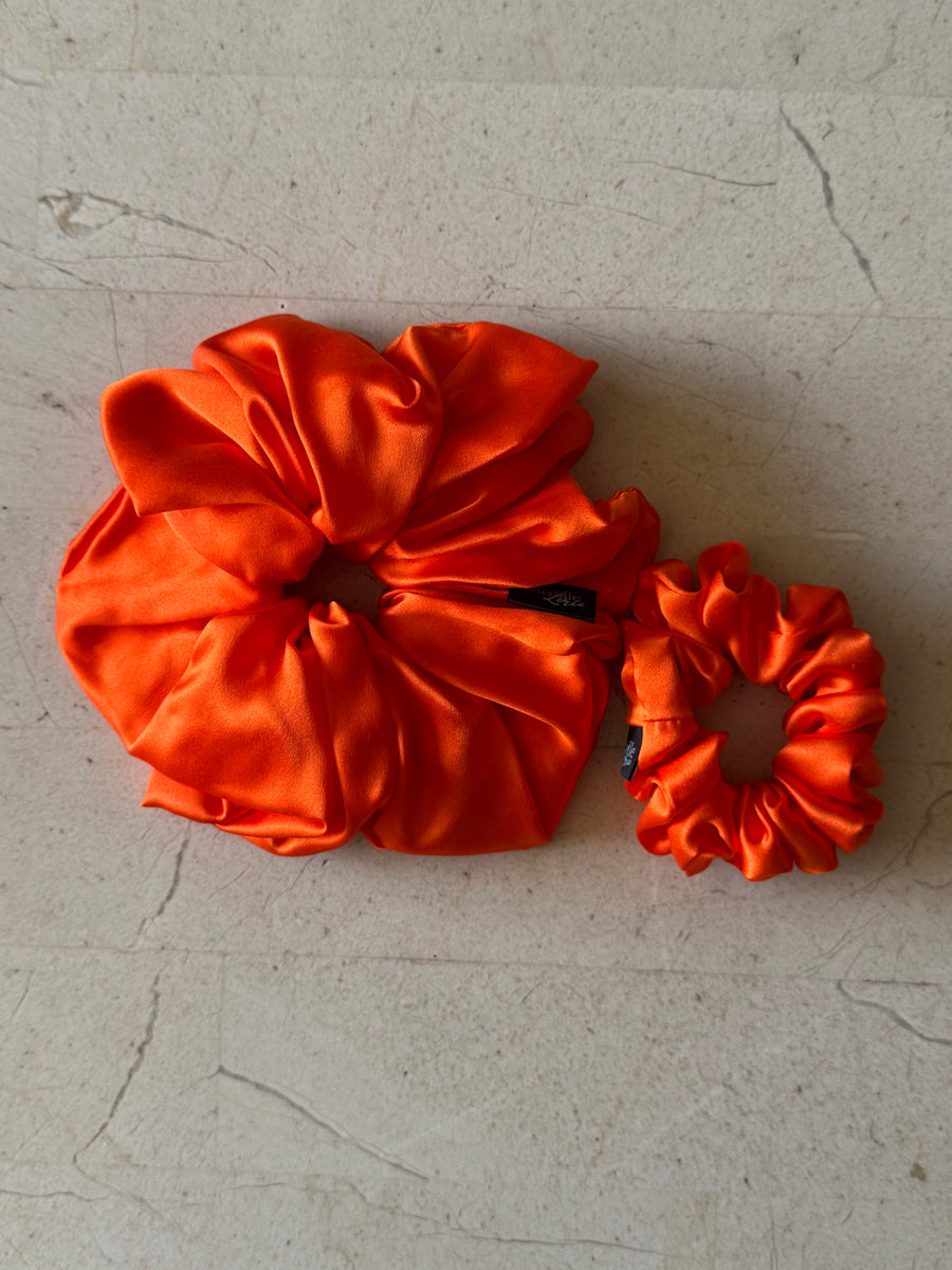 Midi and Large Sunset Silk Scrunchies