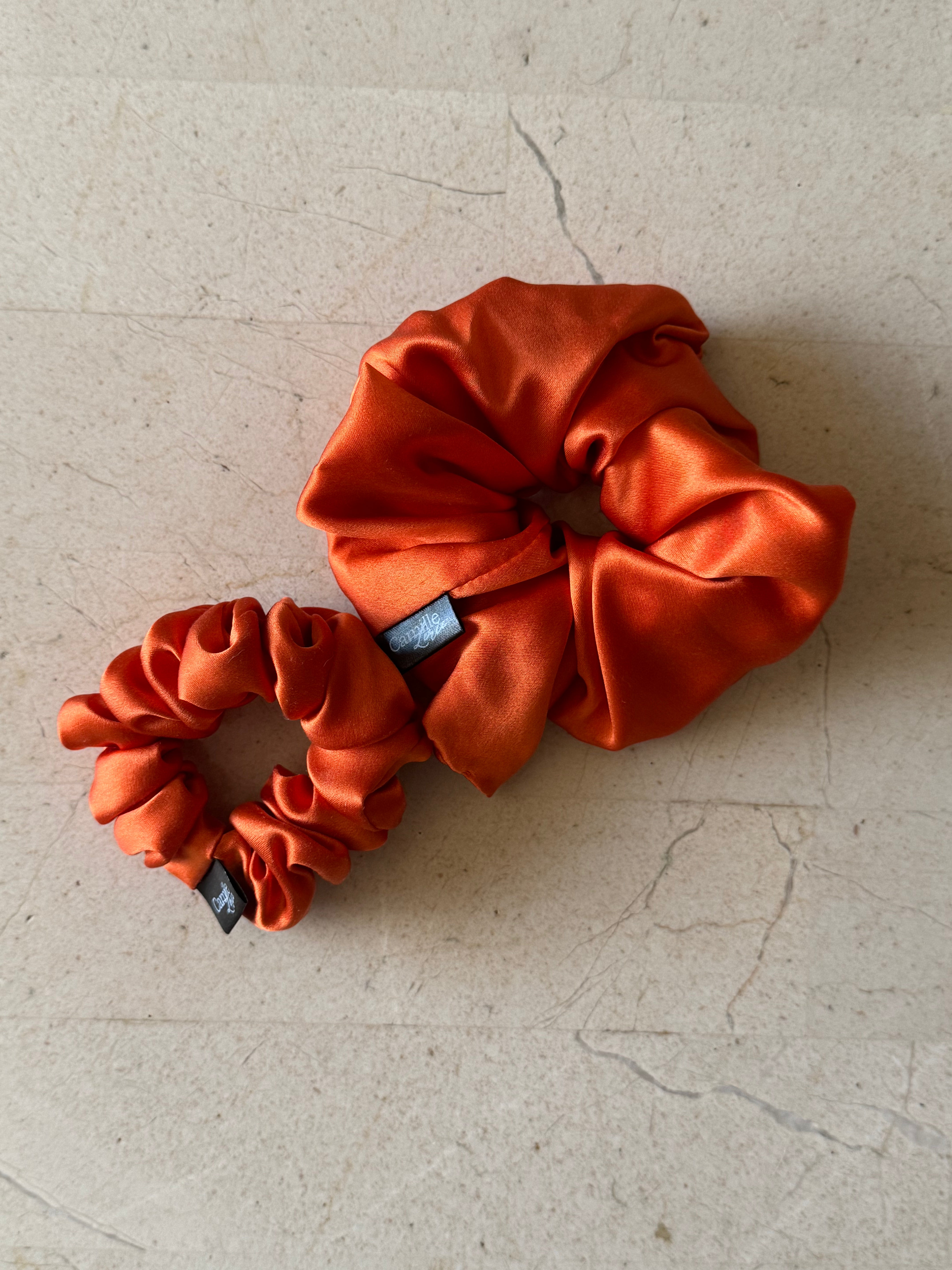 Midi and Regular Mandarin Silk Scrunchies
