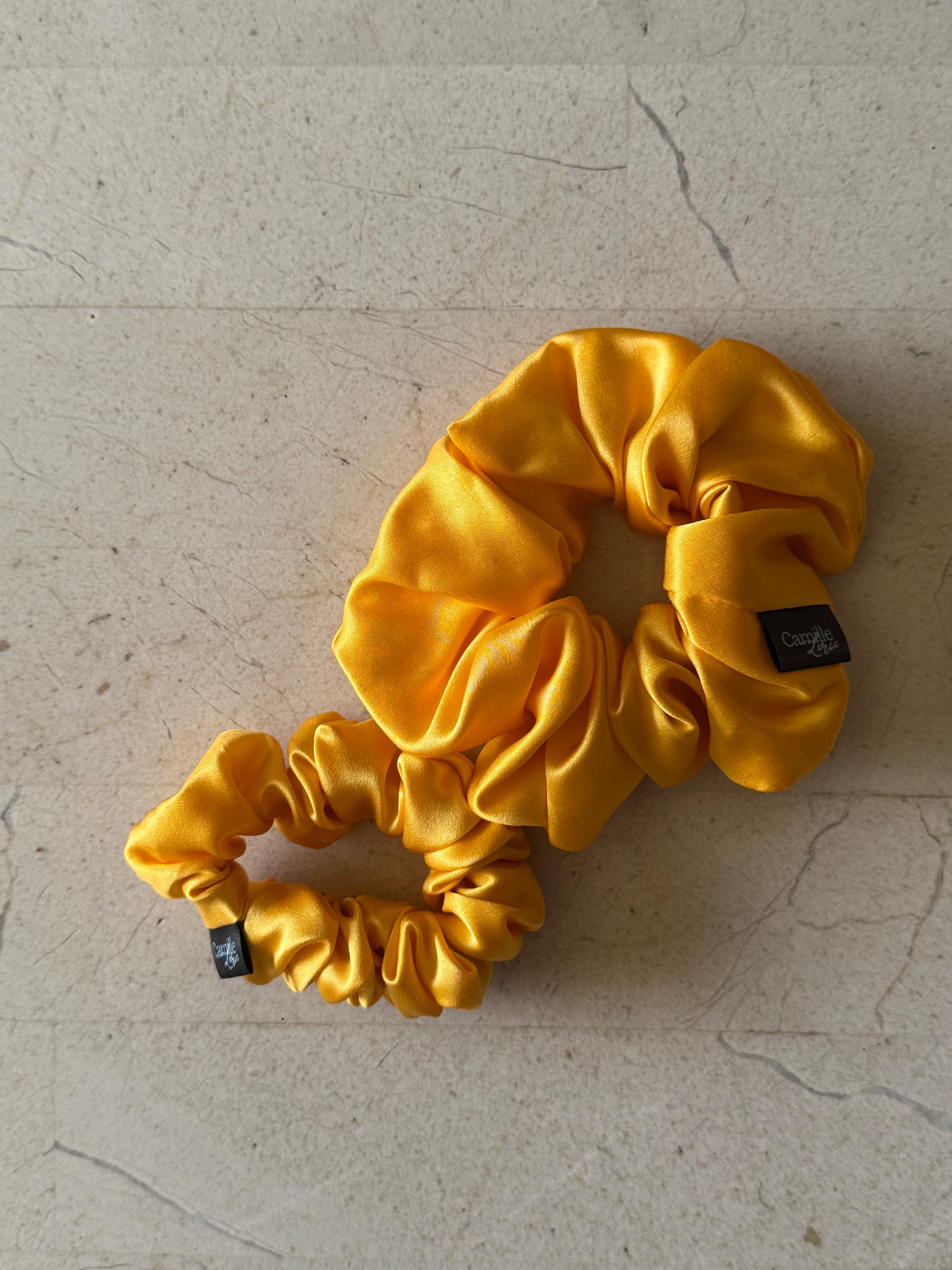 Midi and Regular Marigold Silk Scrunchies