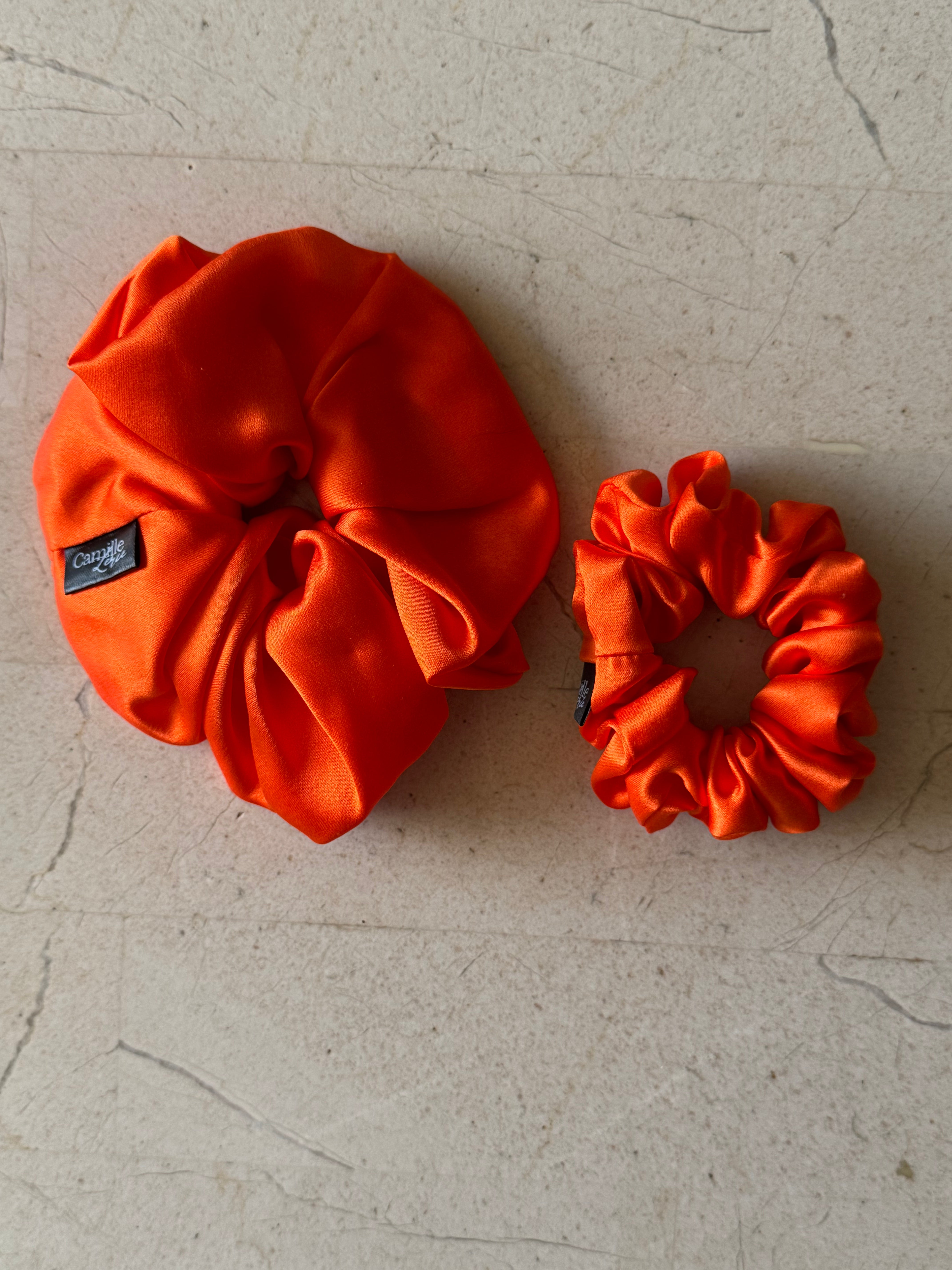 Midi and Regular Sunset Silk Scrunchies
