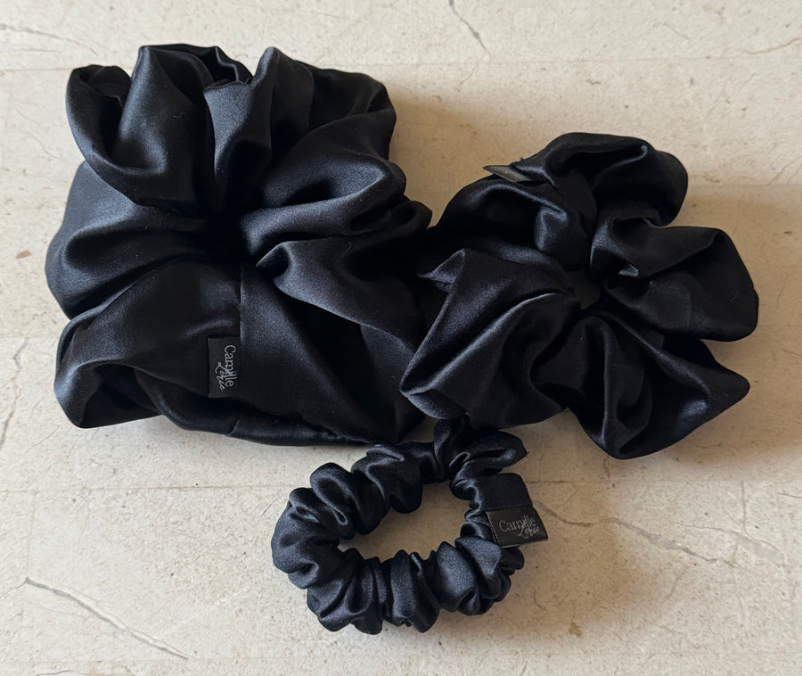 3 pack Noir Scrunchies Bundle