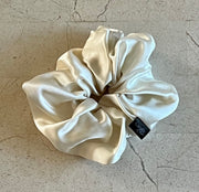 Regular Ivory Silk Charmeuse Scrunchies | Soft & Luxurious Handmade Hair Ties