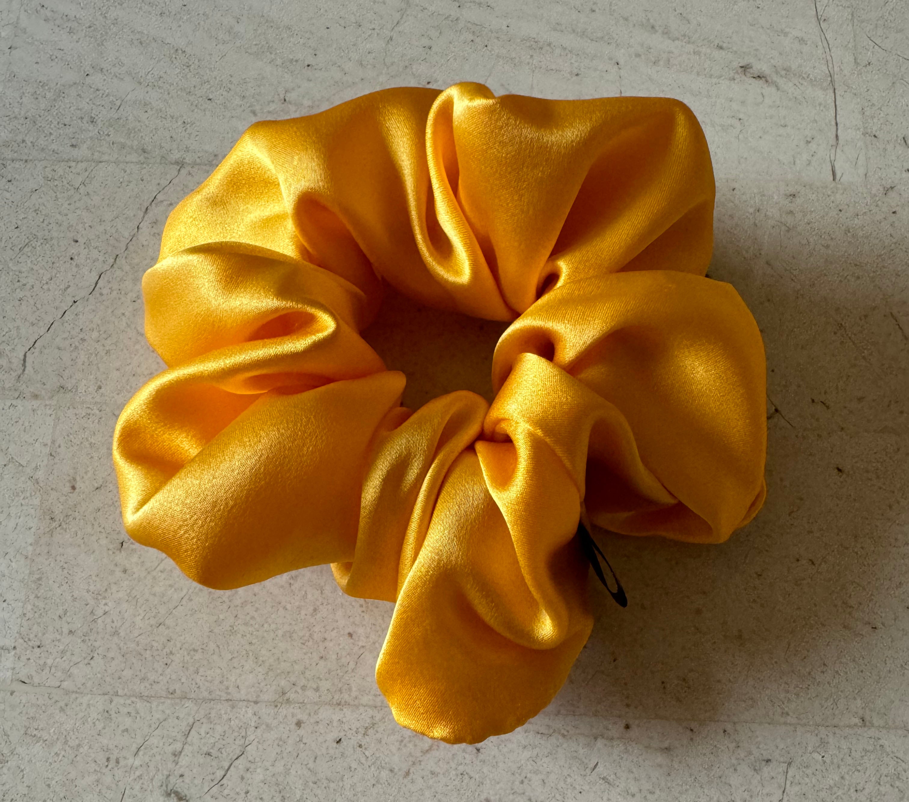 Regular Marigold Silk Charmeuse Scrunchies | Soft & Luxurious Handmade Hair Ties